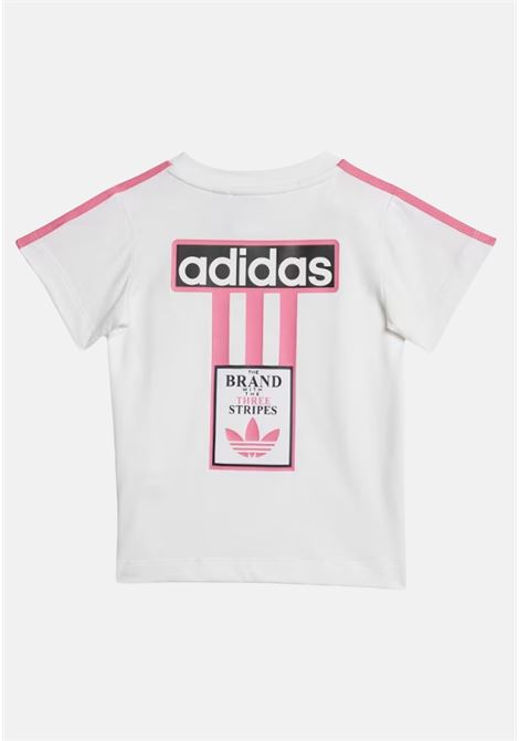 Pink and white baby outfit with logo patch ADIDAS ORIGINALS | IN2102.